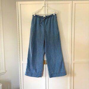 H&M wide leg denim drawstring pants (size M)